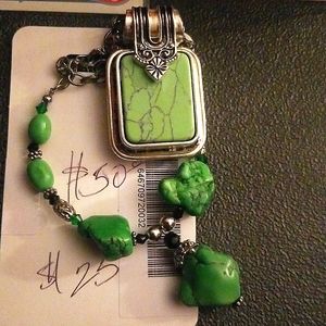 Original Handmade stone necklace with a bracelet